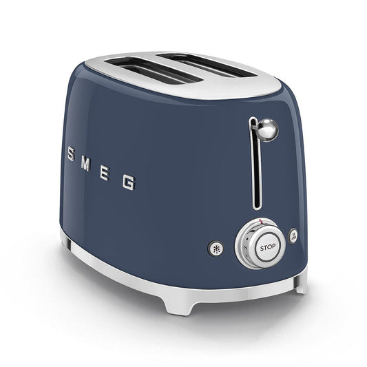 SMEG 2 Slice Toaster with 6 Presets and Defrost Function and Removable Crumb Tray (Navy)