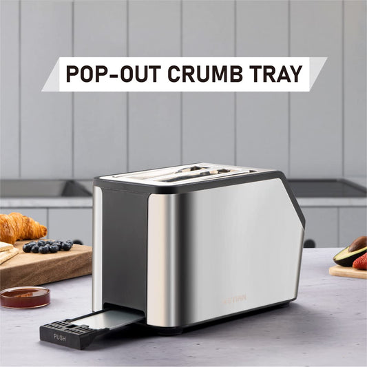 KETIAN Smart Toaster: touchscreen 2-slice toaster, fast heating, multiple bread settings, stainless steel build.