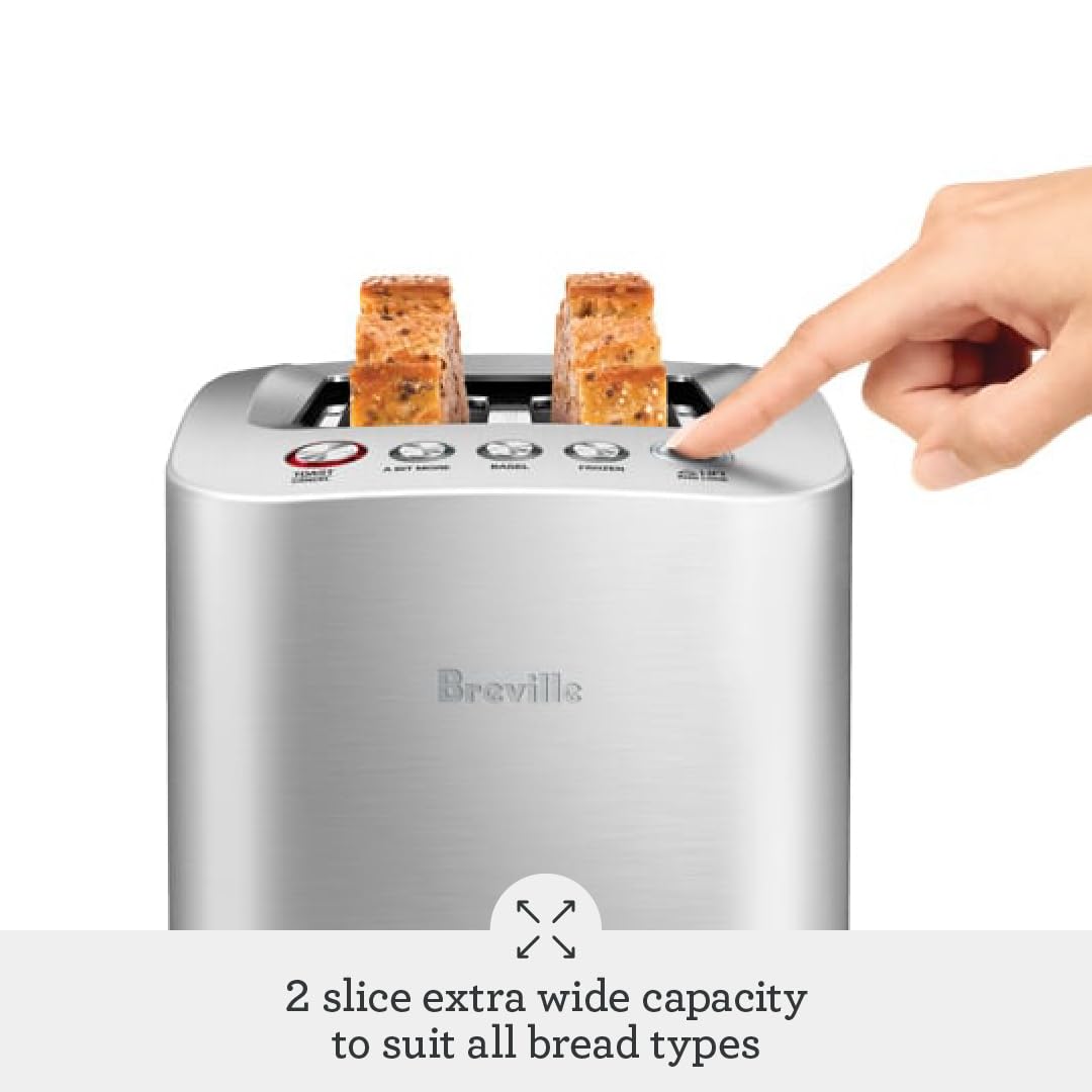 Breville BTA820XL Die-Cast Smart Toaster, 2 Slice, Brushed Stainless Steel