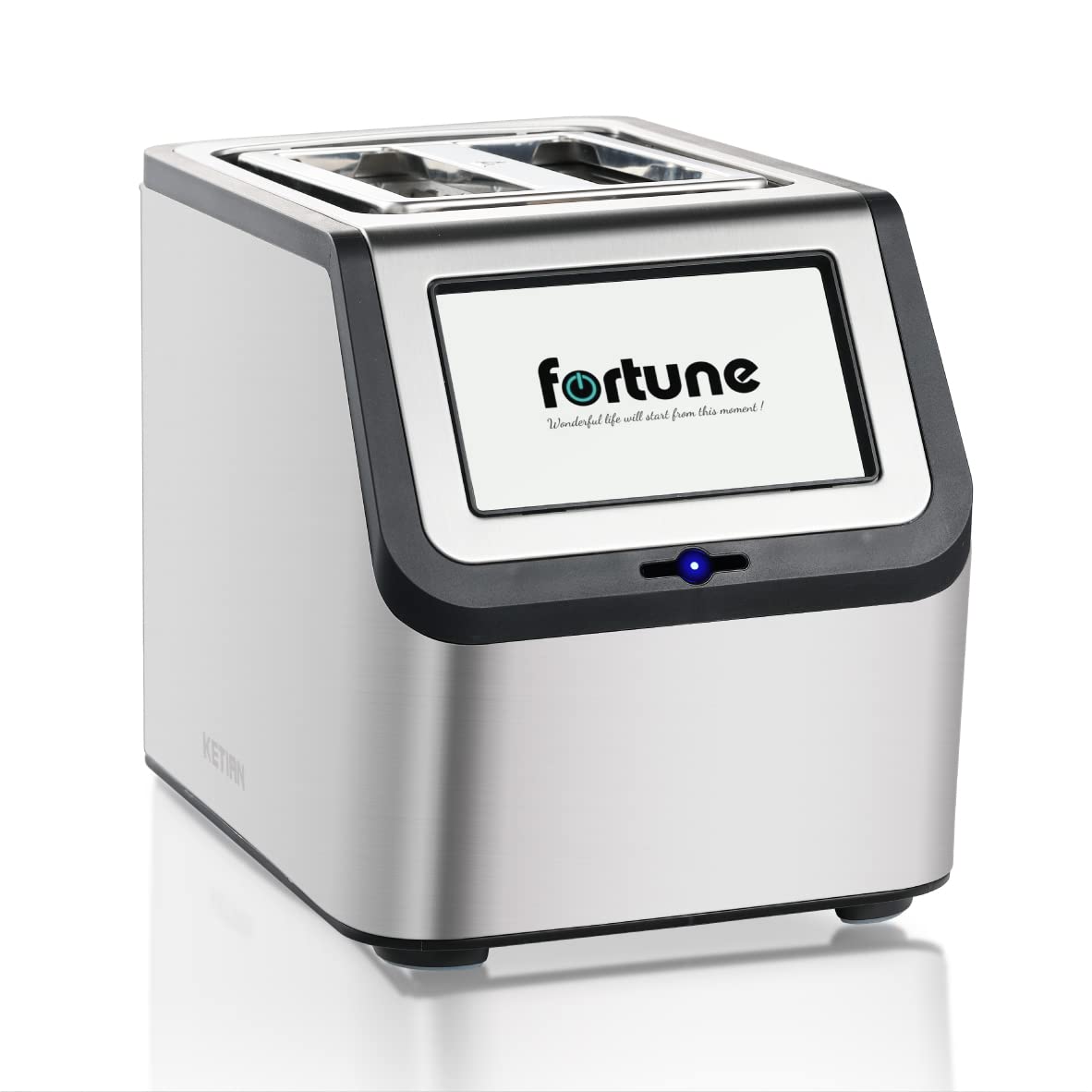 KETIAN Smart Toaster: touchscreen 2-slice toaster, fast heating, multiple bread settings, stainless steel build.