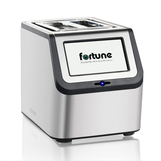 KETIAN Smart Toaster: touchscreen 2-slice toaster, fast heating, multiple bread settings, stainless steel build.