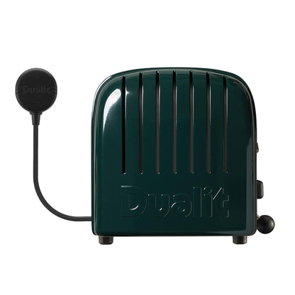 Dualit Classic Toaster Evergreen: 2-slice premium toaster, hand-built, replaceable elements, defrost, mechanical timer.