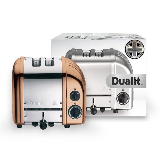 Dualit Classic Toaster Copper: stylish 2-slice toaster, durable build, replaceable heating elements, consistent toasting performance.