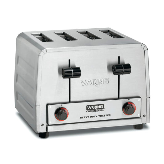 Waring Commercial WCT800 4-Slice Heavy Duty Commercial Pop-Up Toaster, 120V, 2200W5-20 Phase Plug